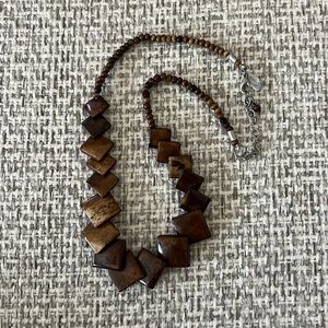 New York and Company Geometric Wooden Necklace